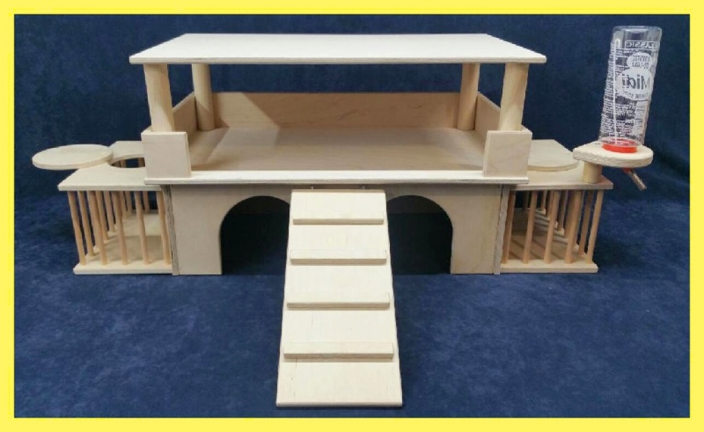 Luxus Traumvilla für Meerschweinchen, Kleintiere mit 2 Luxus Traumvilla für Meerschweinchen mit Decke