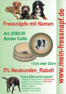 Fressnapf, Hundenapf mit Namen - Border Collie