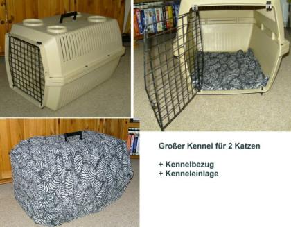 Großer Kennel für 2 Katzen Kennel-Bezug und Einlage