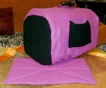 Kennel-Bezug Einlage, pink-schwarz