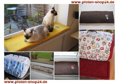 Fertige Fensterkissen Auflagen nach Wunsch mit Stickerei