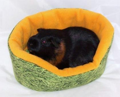 Kuschelbettchen mit 1 Kissen, Grasmuster für Meerschweinchen, Chinchilla, Kleint