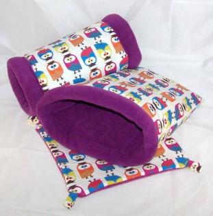 Kuschelset 3 Teile, Kuschelrolle, Kuschelsack, Hängematte für Meerschweinchen, Chin