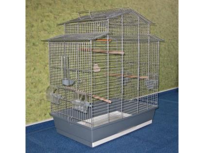 Vogelkäfig mit aufklappbarem Käfigdach