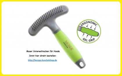 Moser Unterwollrechen mit ergonomischem Gelgriff für Hunde