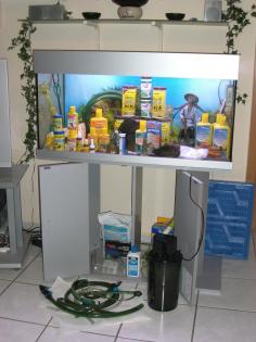 Aquarium 200 Liter mit Unterschrank, Außenfilter und Komplettausstattung wegen