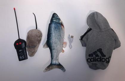 Katzen Spielzeug Spielsachen Zubehör Fisch Maus