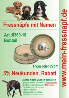 Fressnapf, Hundenapf mit Namen - Bobtail