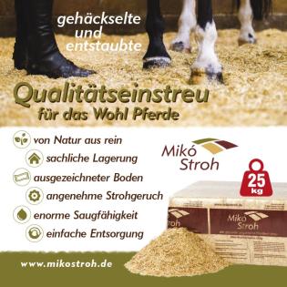 Mik Stroh- Die entstaubte, gehäckselte Stroheinstreu