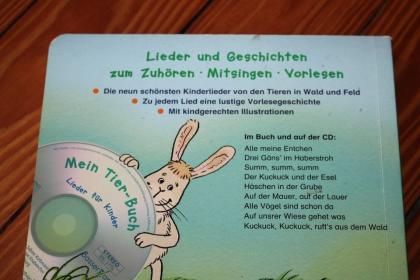 Buch Bilderbuch Pappe Mein Tier-Buch Lieder Geschichten