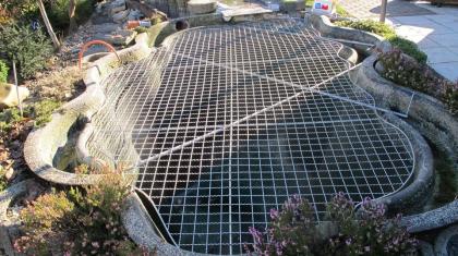 KOIBECKEN ABDECKGITTER 320cm x 180 cm EDELSTAHL