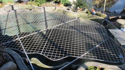 KOIBECKEN ABDECKGITTER 320cm x 180 cm EDELSTAHL