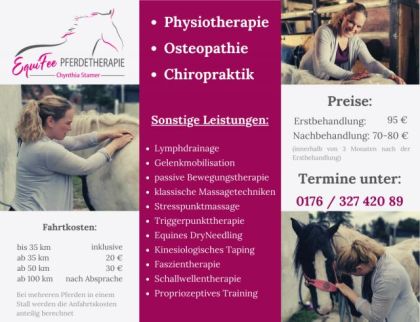 Osteopathie, Physiotherapie Chiropraktik für Pferde