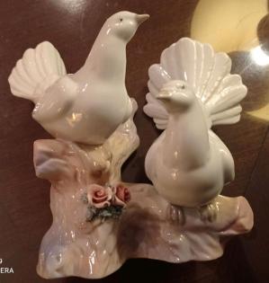 TAUBE VOGEL PAAR SKULPTUR PRACHTVOLL ALT SCHMUCKSTÜCK TOP ZUSTAND