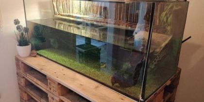 2 Wasserschildkröten Aqua-Terrarium mit Technik und Unterschrank
