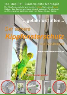 Kippfensterschutz für Vögel von austmetall, OHNE BOHREN u. OHNE KLEBEN