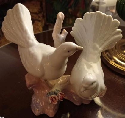 TAUBE VOGEL PAAR SKULPTUR PRACHTVOLL ALT SCHMUCKSTÜCK TOP ZUSTAND