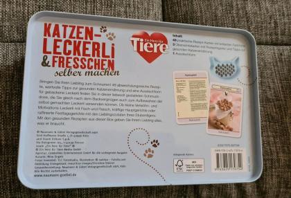 Katzen Leckerlis und Fresschen selber machen Rezepte Metallbox