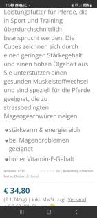 Pferdefutter für Hochleistung