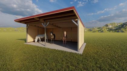 Pferdeunterstand Top Weidehütten Offenstall bauen, Laufstall für Pferde - Perfekter Pferdehof