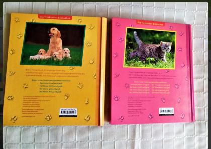Kinder Buch, Kinderbuch, Tierbuch-Tierkinder Bibliothek, Hund Katze