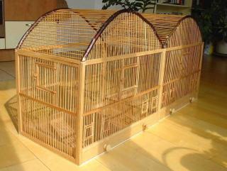 Luxuriöser Vogelkäfig aus Holz XXL
