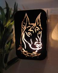 Dobermann Lampe Licht Groß innen/außen Hund Neuheit