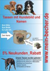 Tasse mit Namen, Namenstasse, Becher mit Namen und Hunderassebild - Black Labrad