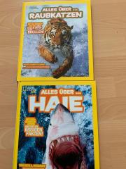 2 Tierbücher Haie und Raubkatzen Top Zustand