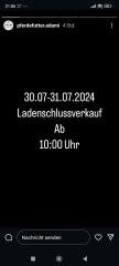 Laden Schließverkauf 30-31. 07. 2024 ab 10 Uhr Pferdefutter