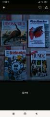3 tierbücher, 1 Briefmarken Buch