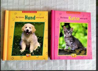 Kinder Buch, Kinderbuch, Tierbuch-Tierkinder Bibliothek, Hund Katze