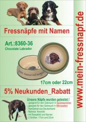 Fressnapf, Hundenapf mit Namen - Chocolate Labrador