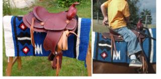 Junior Western Sattel, Neu, Schlicht besonders, Art Cutting, 16