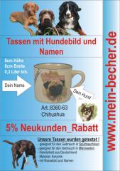 Tasse mit Namen, Namenstasse, Becher mit Namen und Hunderassebild - Chiuhahua