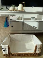 Kleines Rattan Hundebett / Hundekorb / Dog Bed / Dog Basket